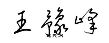 梁錦英王豫峰草書個性簽名怎么寫