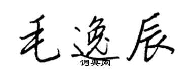 王正良毛逸辰行書個性簽名怎么寫