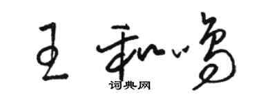 駱恆光王和鳴草書個性簽名怎么寫