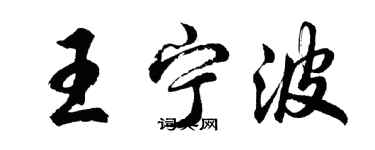 胡問遂王寧波行書個性簽名怎么寫