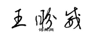 梁錦英王盼威草書個性簽名怎么寫