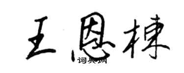 王正良王恩棟行書個性簽名怎么寫