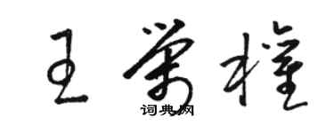 駱恆光王榮權草書個性簽名怎么寫