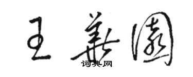 駱恆光王華園草書個性簽名怎么寫