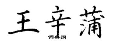 丁謙王辛蒲楷書個性簽名怎么寫