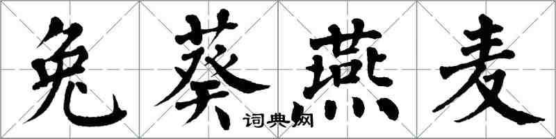 翁闓運兔葵燕麥楷書怎么寫