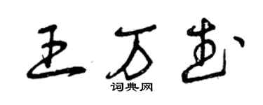 曾慶福王萬武草書個性簽名怎么寫