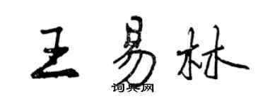 曾慶福王易林行書個性簽名怎么寫