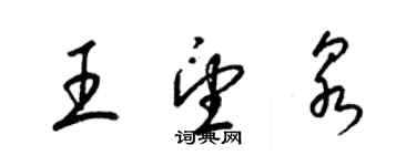 梁錦英王望泉草書個性簽名怎么寫