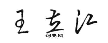 駱恆光王立江草書個性簽名怎么寫