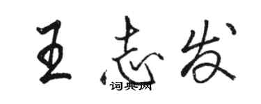 駱恆光王志發行書個性簽名怎么寫