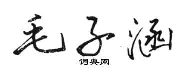 駱恆光毛子涵行書個性簽名怎么寫