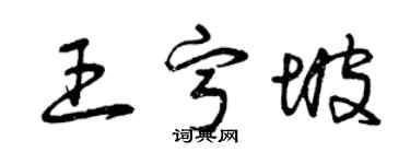 曾慶福王寧坡草書個性簽名怎么寫