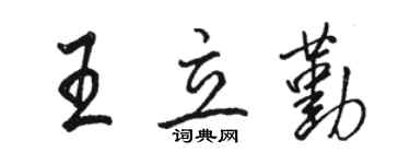 駱恆光王立勤行書個性簽名怎么寫