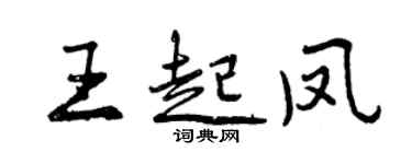曾慶福王起鳳行書個性簽名怎么寫