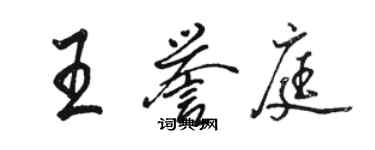 駱恆光王譽庭行書個性簽名怎么寫