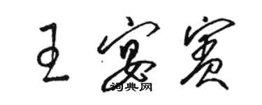 駱恆光王宴賓草書個性簽名怎么寫