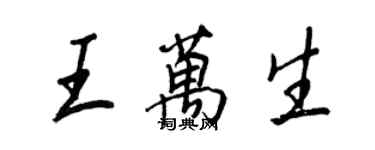 王正良王萬生行書個性簽名怎么寫