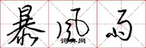 梁錦英暴風雨草書怎么寫