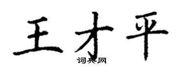 丁謙王才平楷書個性簽名怎么寫