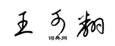 梁錦英王可翻草書個性簽名怎么寫