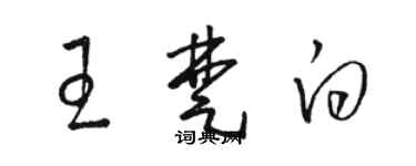 駱恆光王楚白草書個性簽名怎么寫