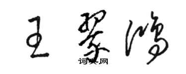 駱恆光王翠鴻草書個性簽名怎么寫