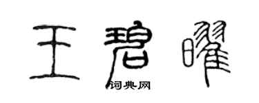 陳聲遠王碧耀篆書個性簽名怎么寫