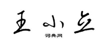 梁錦英王小立草書個性簽名怎么寫