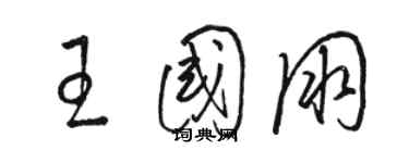 駱恆光王國朋草書個性簽名怎么寫