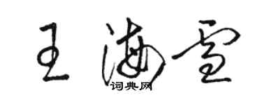 駱恆光王海雪草書個性簽名怎么寫