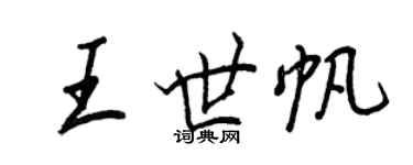 王正良王世帆行書個性簽名怎么寫