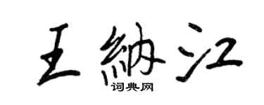 王正良王納江行書個性簽名怎么寫