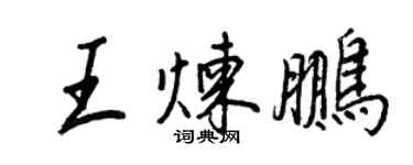 王正良王煉鵬行書個性簽名怎么寫