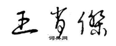 曾慶福王肖傑草書個性簽名怎么寫