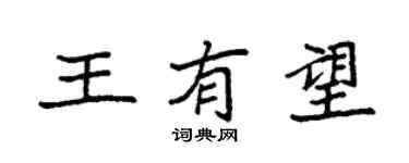 袁強王有望楷書個性簽名怎么寫