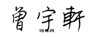 王正良曾宇軒行書個性簽名怎么寫