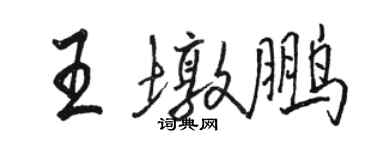 駱恆光王墩鵬行書個性簽名怎么寫