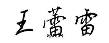 王正良王蕾雷行書個性簽名怎么寫