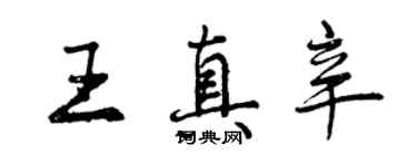 曾慶福王真辛行書個性簽名怎么寫