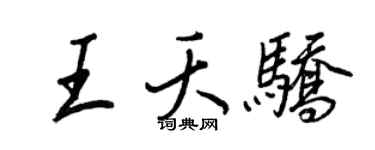 王正良王夭驕行書個性簽名怎么寫