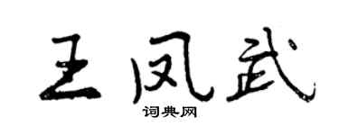 曾慶福王鳳武行書個性簽名怎么寫