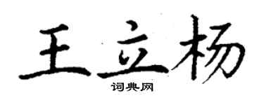 丁謙王立楊楷書個性簽名怎么寫