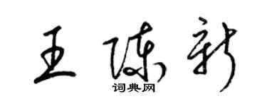 梁錦英王陳新草書個性簽名怎么寫