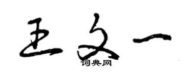 曾慶福王文一草書個性簽名怎么寫