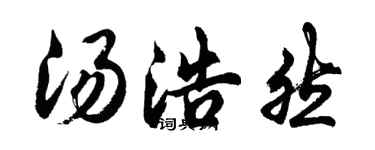 胡問遂湯浩然行書個性簽名怎么寫