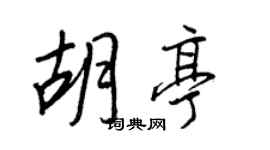王正良胡亭行書個性簽名怎么寫
