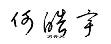 梁錦英何皓宇草書個性簽名怎么寫