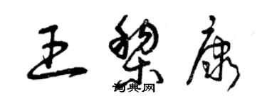 曾慶福王黎康草書個性簽名怎么寫