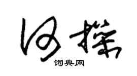 朱錫榮何操草書個性簽名怎么寫